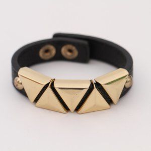 BCBG Generation Gold Tone Black Snap Bracelet